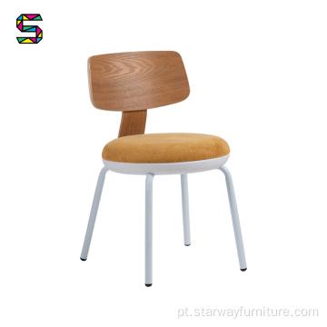 Design Nordic Simple Back Circular Tofolstered Kining Chair